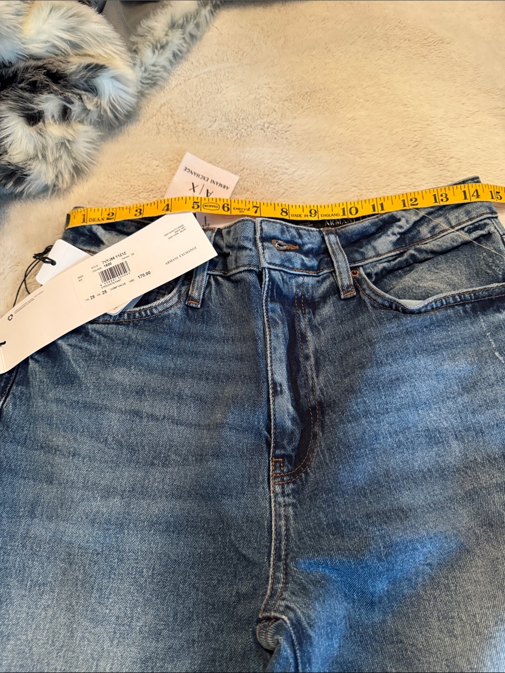 Armani Exchange Blue Denim Jeans with Contrast Stitching
